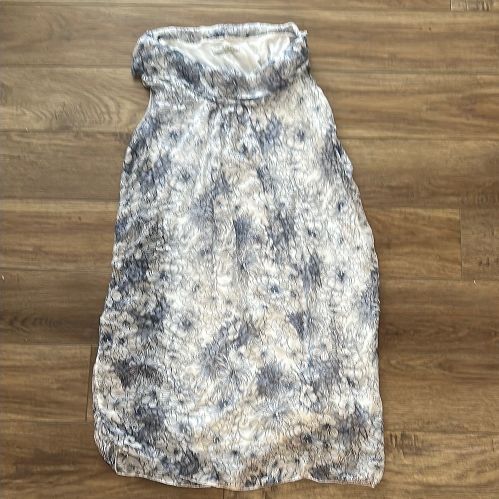 Elegant Blue and White Elena Baldi Made in Italy Floral Dress - Size M